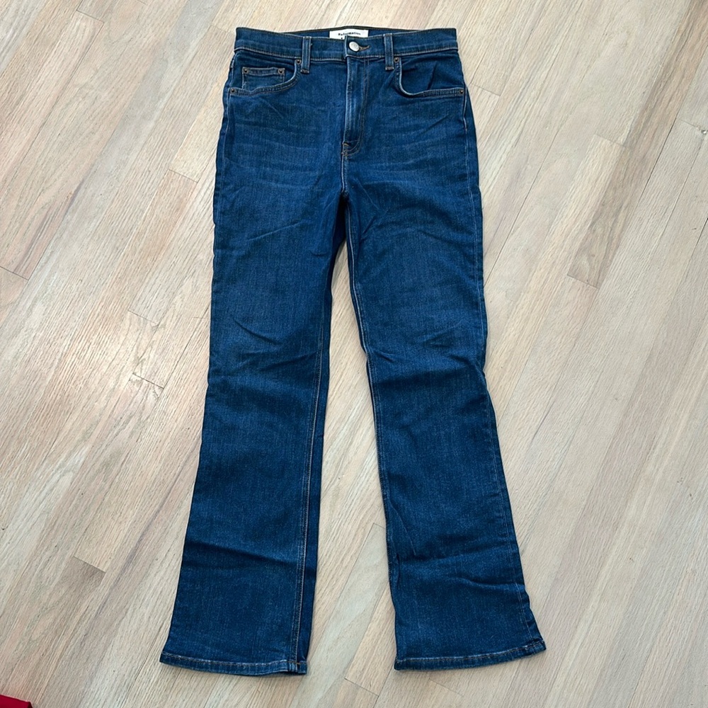 Reformation Jessie High Crop Boot Denim Jeans